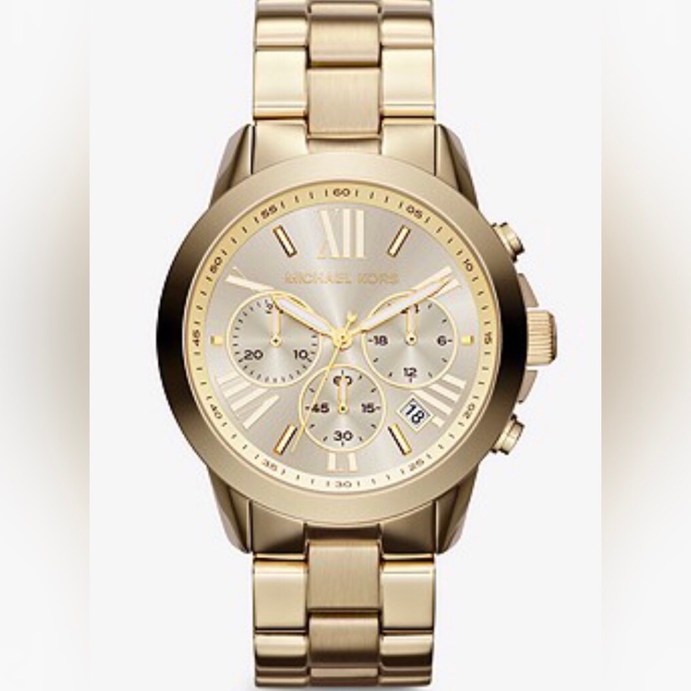 Michael Kors Oversized Gold Tone Watch; style #5777